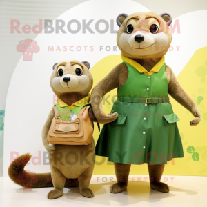 Olive Mongoose maskot drakt...