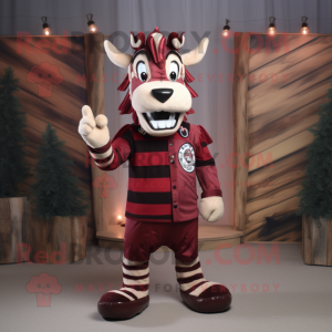 Maroon Zebra mascotte...