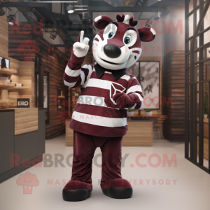 Maroon Zebra mascotte...