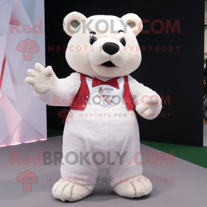nan Bear mascot costume character dressed with a T-Shirt and Shoe clips nan Bear mascot costume character dressed with a T-Shirt and Shoe clips