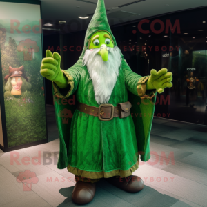 Green Wizard maskot drakt...