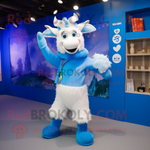 Blue Goat mascotte kostuum...