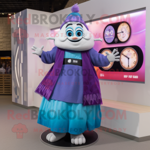 nan Aglet mascot costume character dressed with a Maxi Skirt and Digital watches