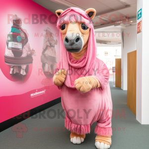 Pink Camel maskot kostume...