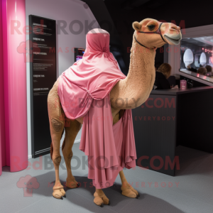 Rosa Camel maskot kostym...
