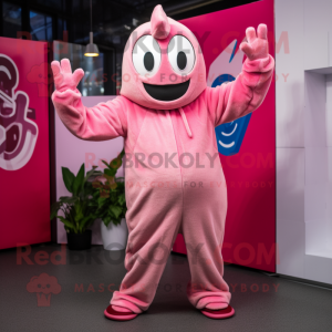 Roze slangenmens mascotte...