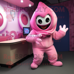 Roze slangenmens mascotte...