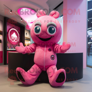 Roze slangenmens mascotte...