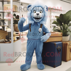 Blue Lion maskot kostym...