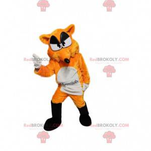 Mascotte di volpe arancione e bianca. Costume da volpe -