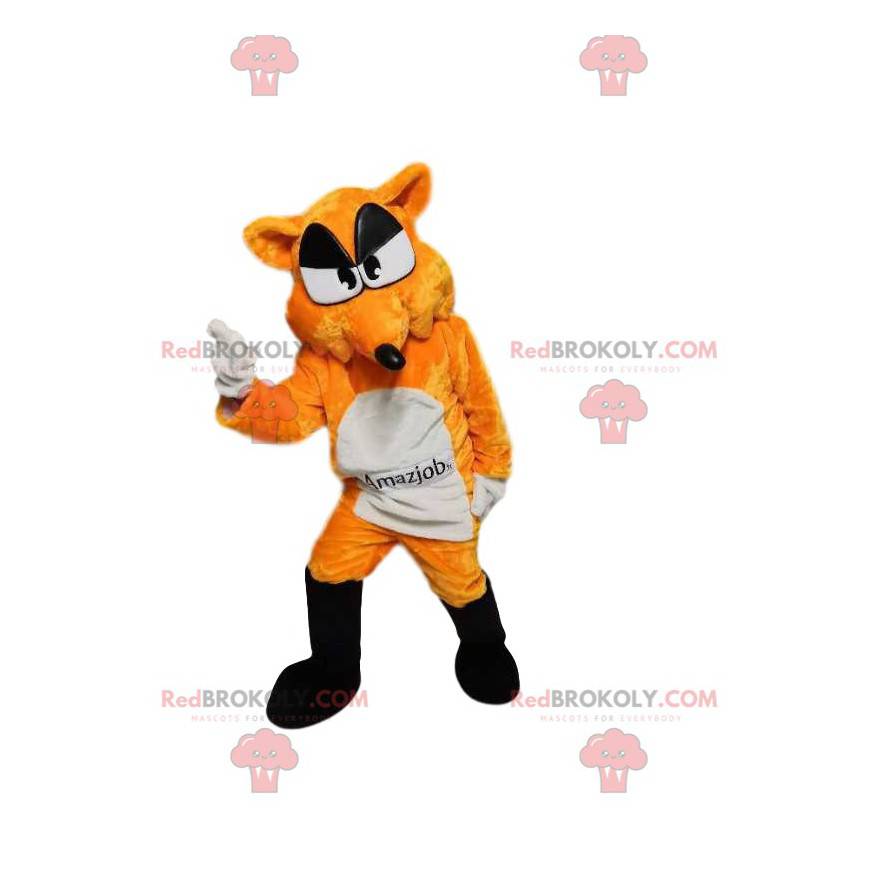 Orange och vit rävmaskot. Fox kostym - Redbrokoly.com