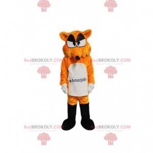 Mascote raposa laranja e branca. Fantasia de raposa -