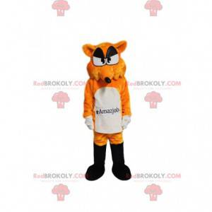 Mascotte di volpe arancione e bianca. Costume da volpe -