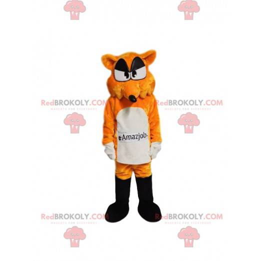 Maskot oranžová a bílá liška. Fox kostým - Redbrokoly.com