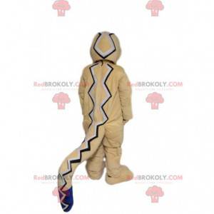 Mascotte de serpent beige amusant. Costume de serpent -