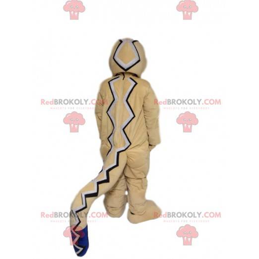 Divertente mascotte serpente beige. Costume da serpente -