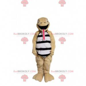 Fun beige snake mascot. Snake costume - Redbrokoly.com