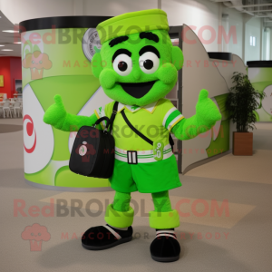 Limegrøn irsk danser maskot...