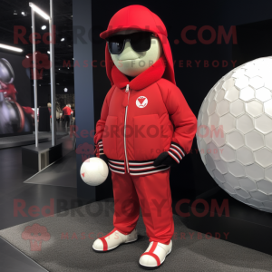 Rød golfbold maskot kostume...