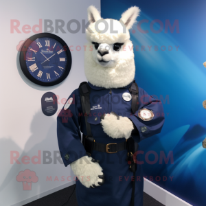 Navy Alpaca maskot kostume...