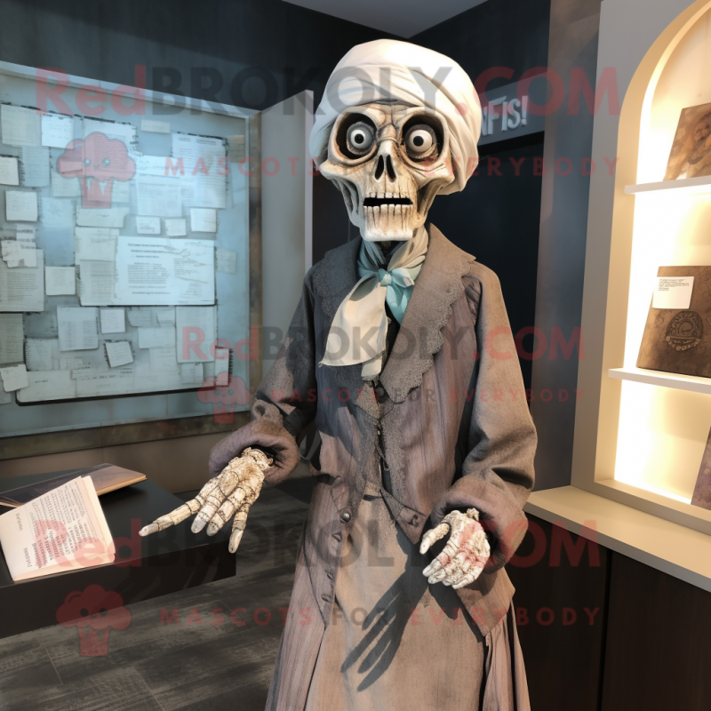 nan Graveyard mascot costume character dressed with a Oxford Shirt and Shawls nan Graveyard mascot costume character dressed with a Oxford Shirt and Shawls