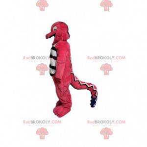 Divertente mascotte lucertola rosa. Costume da lucertola -