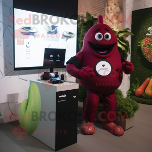 Maroon Pear maskot drakt...