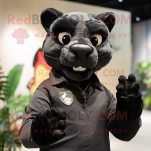 Zwart Puma mascotte kostuum...