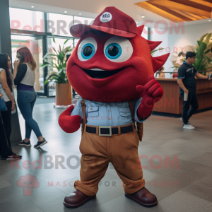 Maroon Tuna maskot kostume...