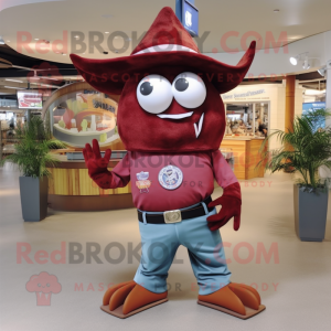 Maroon Tuna maskot kostume...