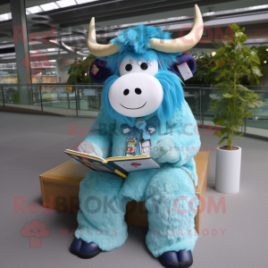 Sky Blue Yak mascotte...