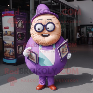 Purple Donut maskot kostym...