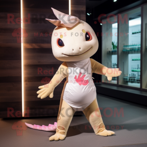 Beige Axolotls mascotte...