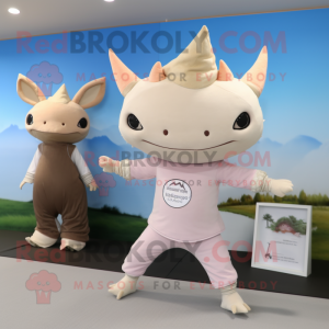 Beige Axolotls maskot...