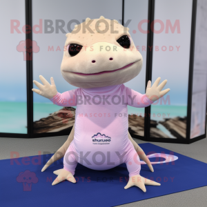 Beige Axolotls mascotte...