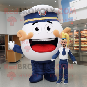 Navy Burgers mascot costume character dressed with a Poplin Shirt and Hairpins