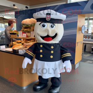 Navy Burgers mascot costume character dressed with a Poplin Shirt and Hairpins