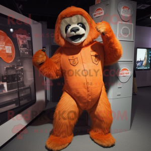 Orange Giant Sloth mascotte...