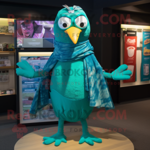 Teal Hens maskot kostume...