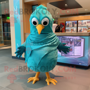 Teal Hens maskot kostume...