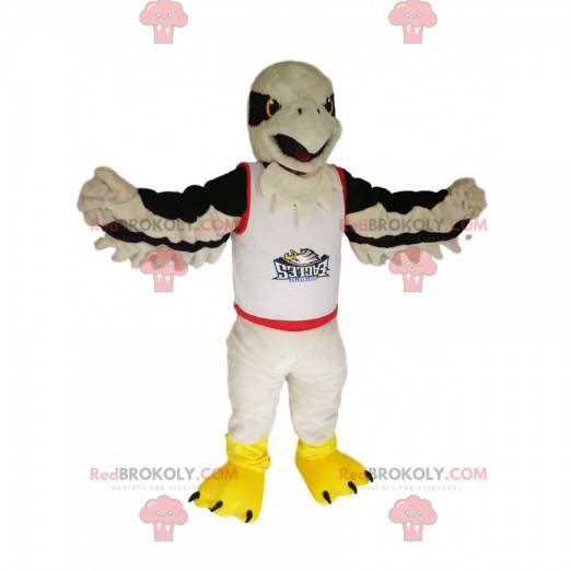 Mascotte d'aigle royal blanc en maillot de supporter -