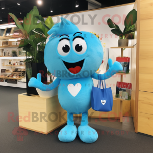 Sky Blue Heart maskot drakt...