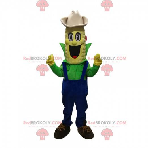 Entusiastisk majskolvmaskot med en cowboyhatt - Redbrokoly.com