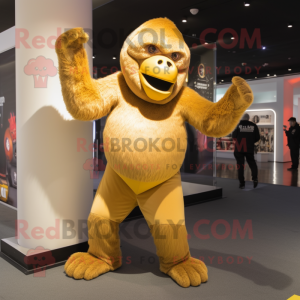 Goldene Gorilla Maskottchen...