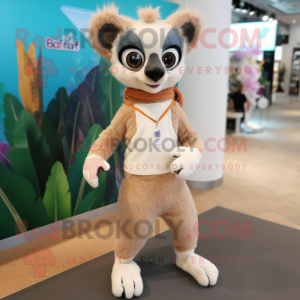 Beige Lemur mascotte...