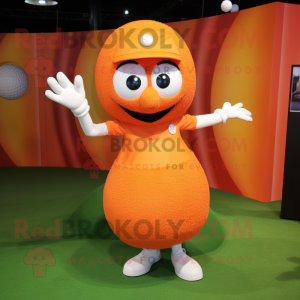 Orange golfboll maskot...