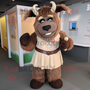 Brown Yak mascotte kostuum...