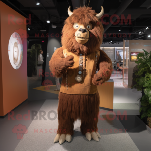 Brown Yak mascotte kostuum...