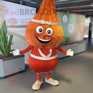 Rust Onion mascot costume character dressed with a Dress Pants and Bracelets