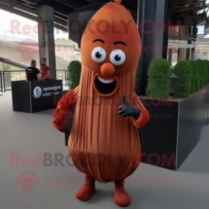 Rust Onion mascot costume character dressed with a Dress Pants and Bracelets